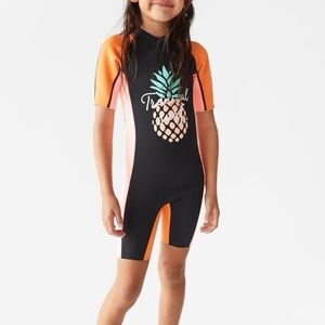 Zara Kids Tropical Pineapple Rashguard - Black, Orange, Pink